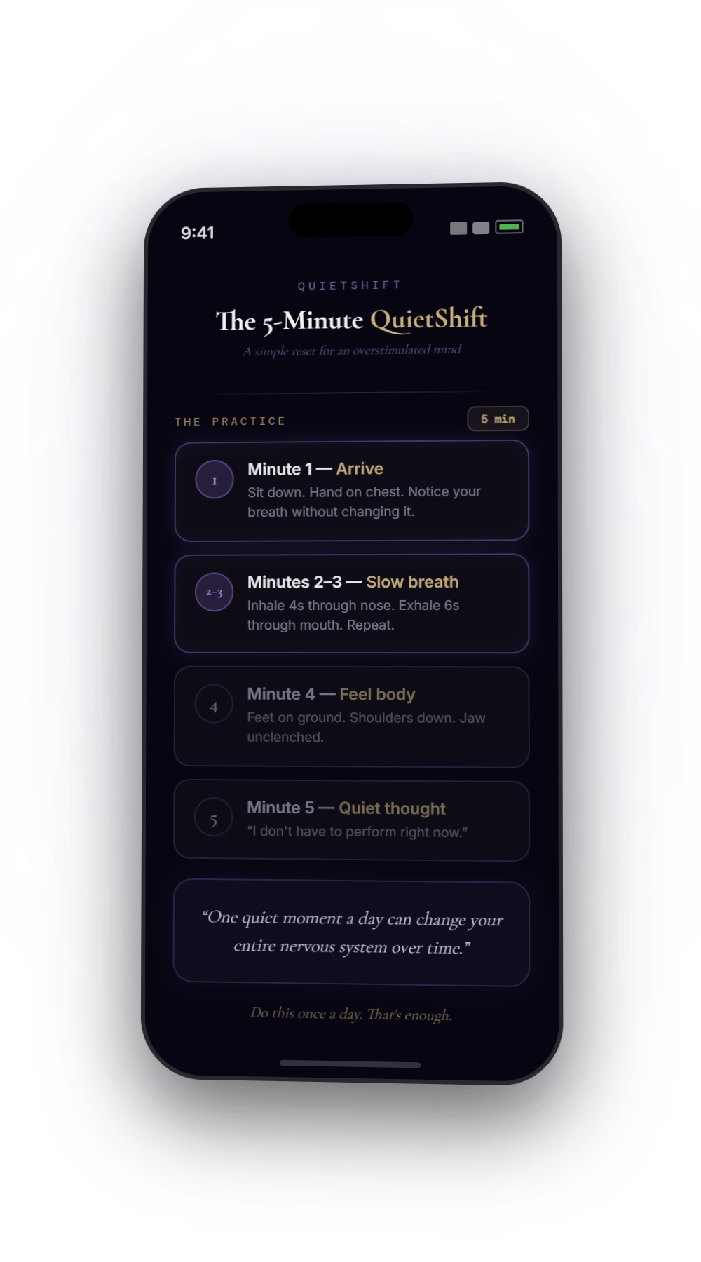 5-Minute QuietShift Reset